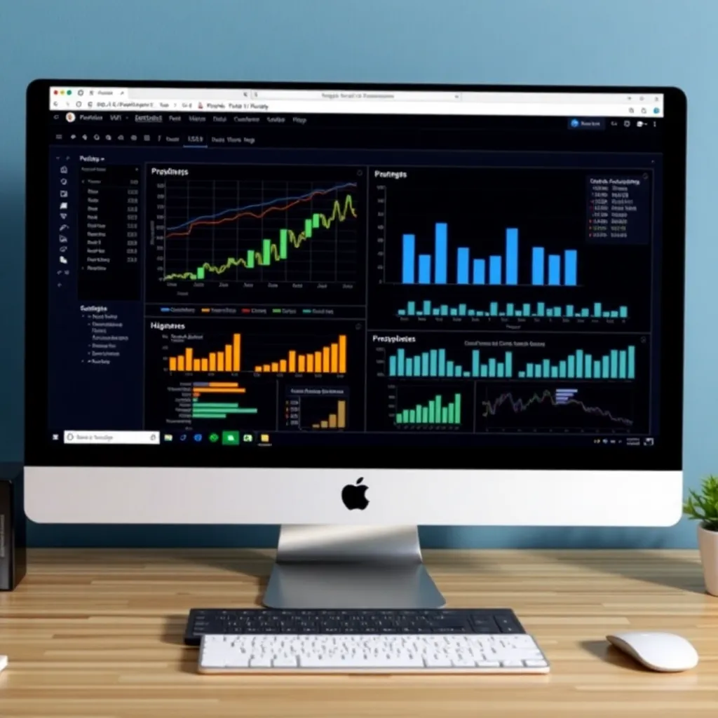 Excel dashboard s analýzou dát a grafmi na obrazovke počítača