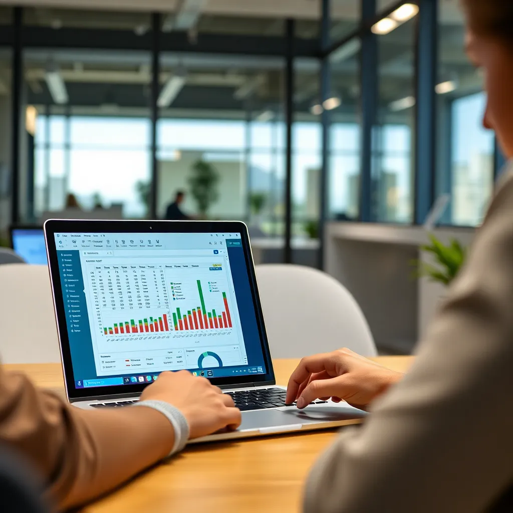 Študent pracujúci na dátovej analýze v Excel programe